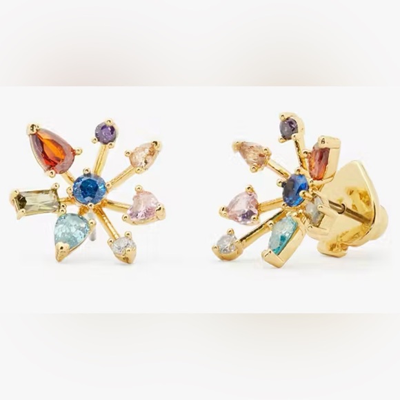 KATE SPADE Firework Floral Gold Multi-Color Stud Earrings - Picture 1 of 6